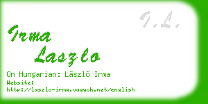 irma laszlo business card